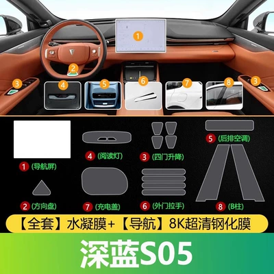 Changan Deep Blue S05 Interior Car interior film - dark-blue-s05-full-set-of-hydrogel-film-navigation-4k-ultra-clear-tempered-film