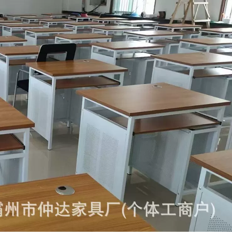 学校机房电脑桌隔板微机室双人电脑桌中小学生教室微机房学生桌椅