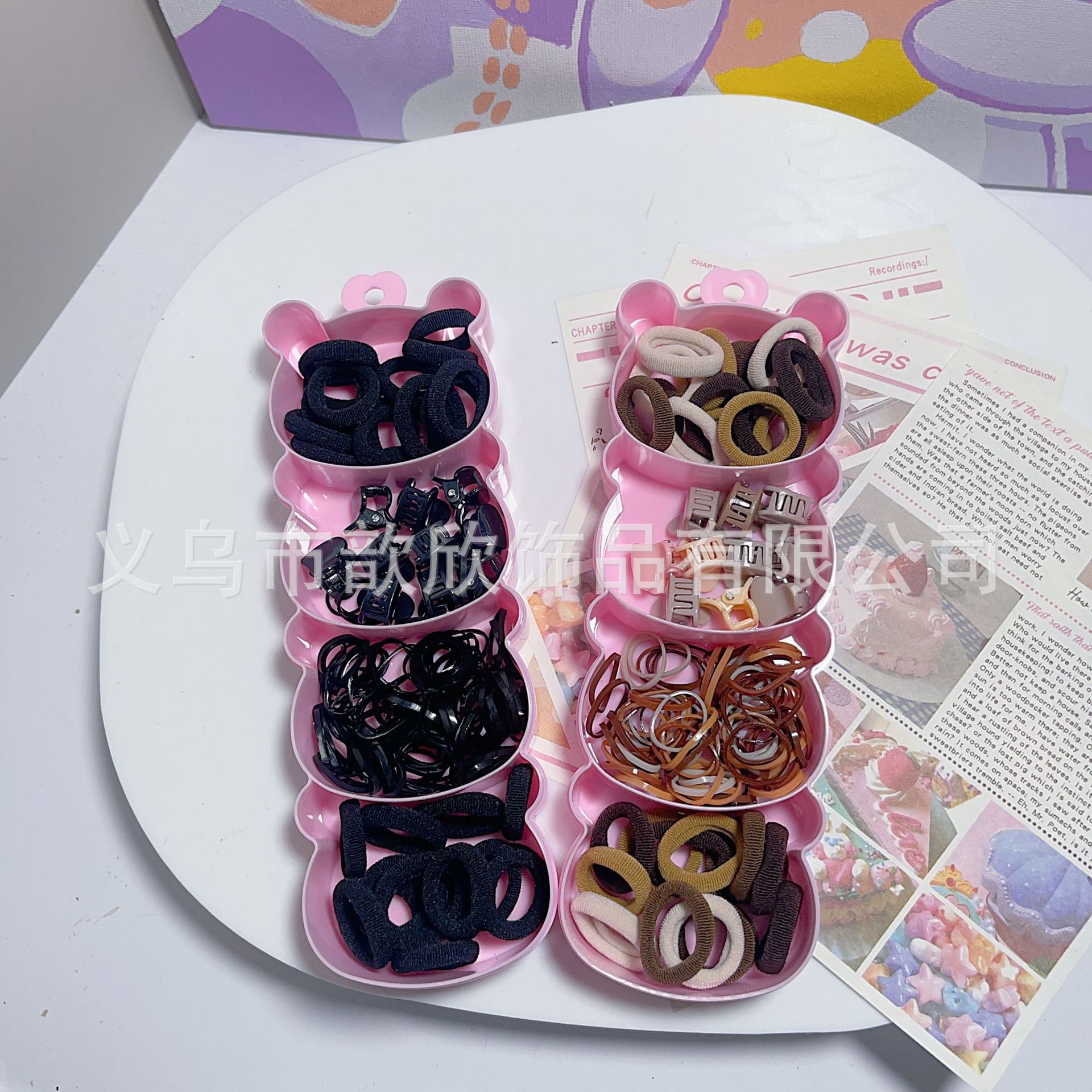 Accesorios para el cabello para niños, ligas para el cabello de colores vibrantes y alta elasticidad, juego de pinzas para el cabello, ligas para el cabello que no dañan el cabello, ligas para el cabello para niñas pequeñas.