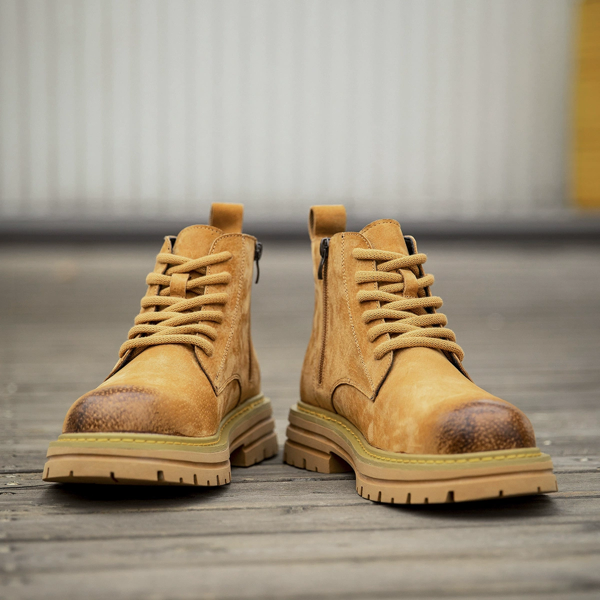 Мужские ботинки в стиле ретро, новинка 2024, осенне-зимние хлопковые рабочие ботинки из натуральной кожи в британском стиле, мужские замшевые кожаные туфли на толстой подошве