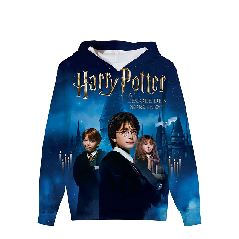 Гарри Поттер свитер пуловер толстовка с капюшоном на флисовой подкладке осень зима фильм периметр Топ 3D цифровой принт одежда