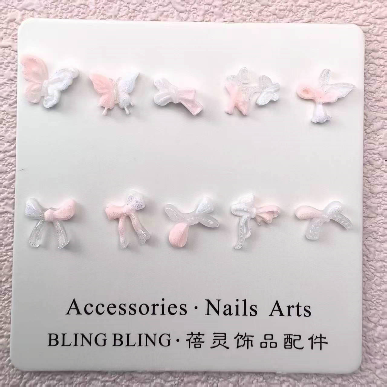 夜光粉白蝴蝶结蝴蝶饰品配件03.jpg
