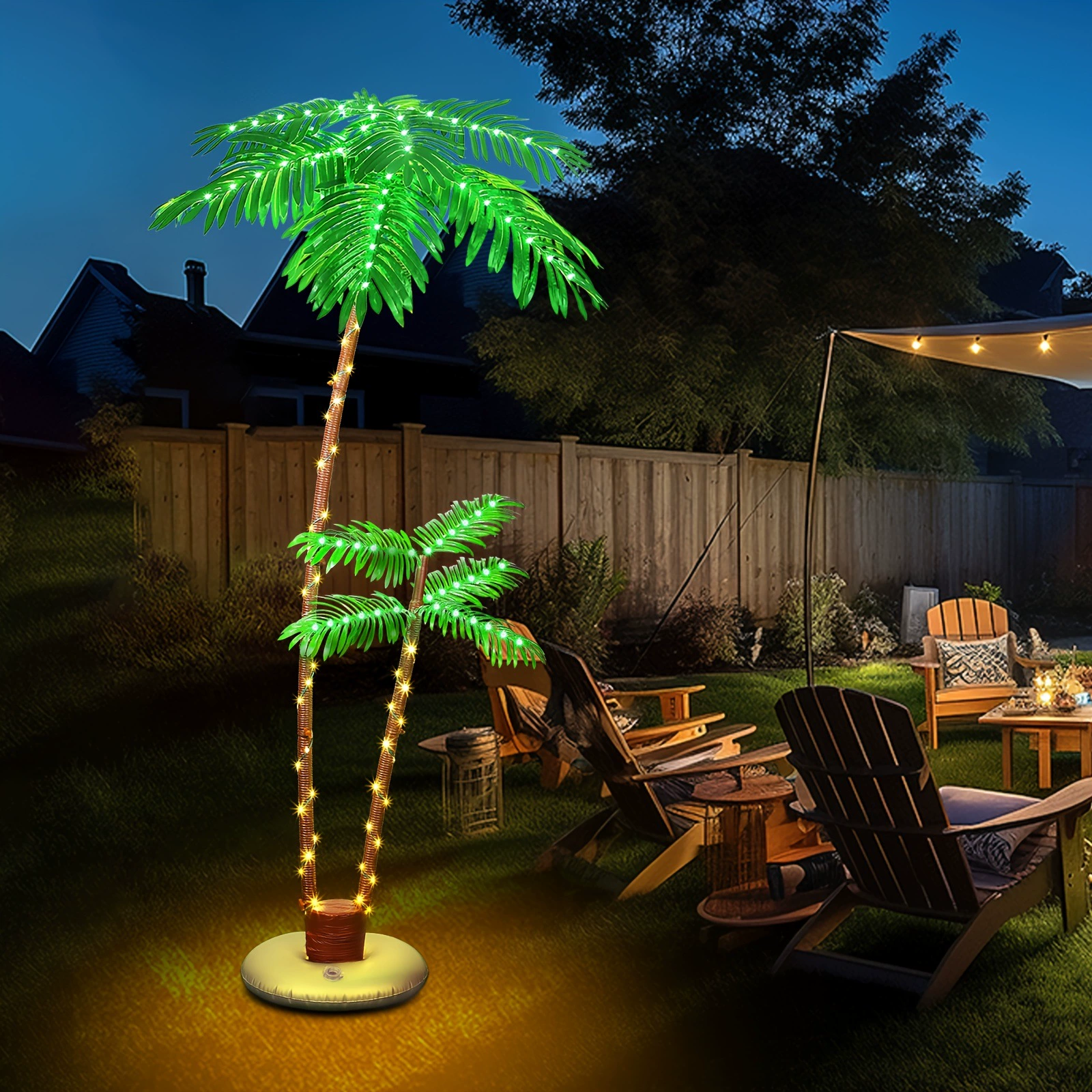 2025 новых солнечных светильников в форме пальмы для трансграничных поставок, подходящих для уличных патио, баров и бассейнов.