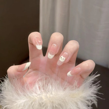 指甲贴可爱卡通腮红渐变手工美甲穿戴甲2025新款爆款春天假指甲