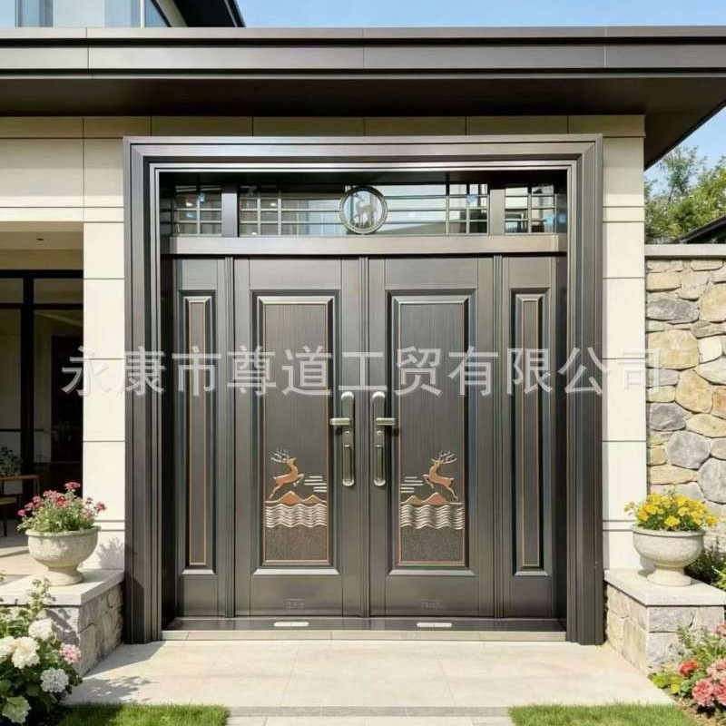 批发湖北安陆锌合金大门汉川自建房大门松滋农村入户大门四开大门