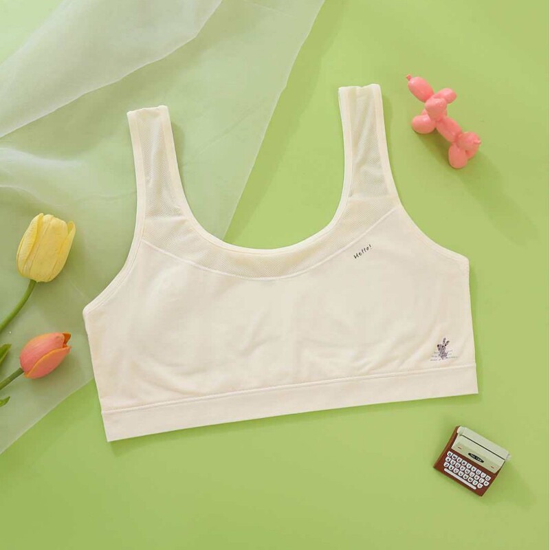 9193 Girls' Bra First Stage Elementary School Sports Bra Junior High School Student Vest 8-10 Years Old Summer Thin Style