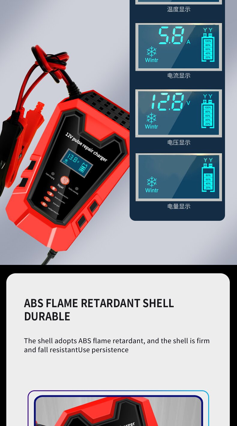 Monfara 12V Pulse Repair 6A Smart Battery Charger User Manual