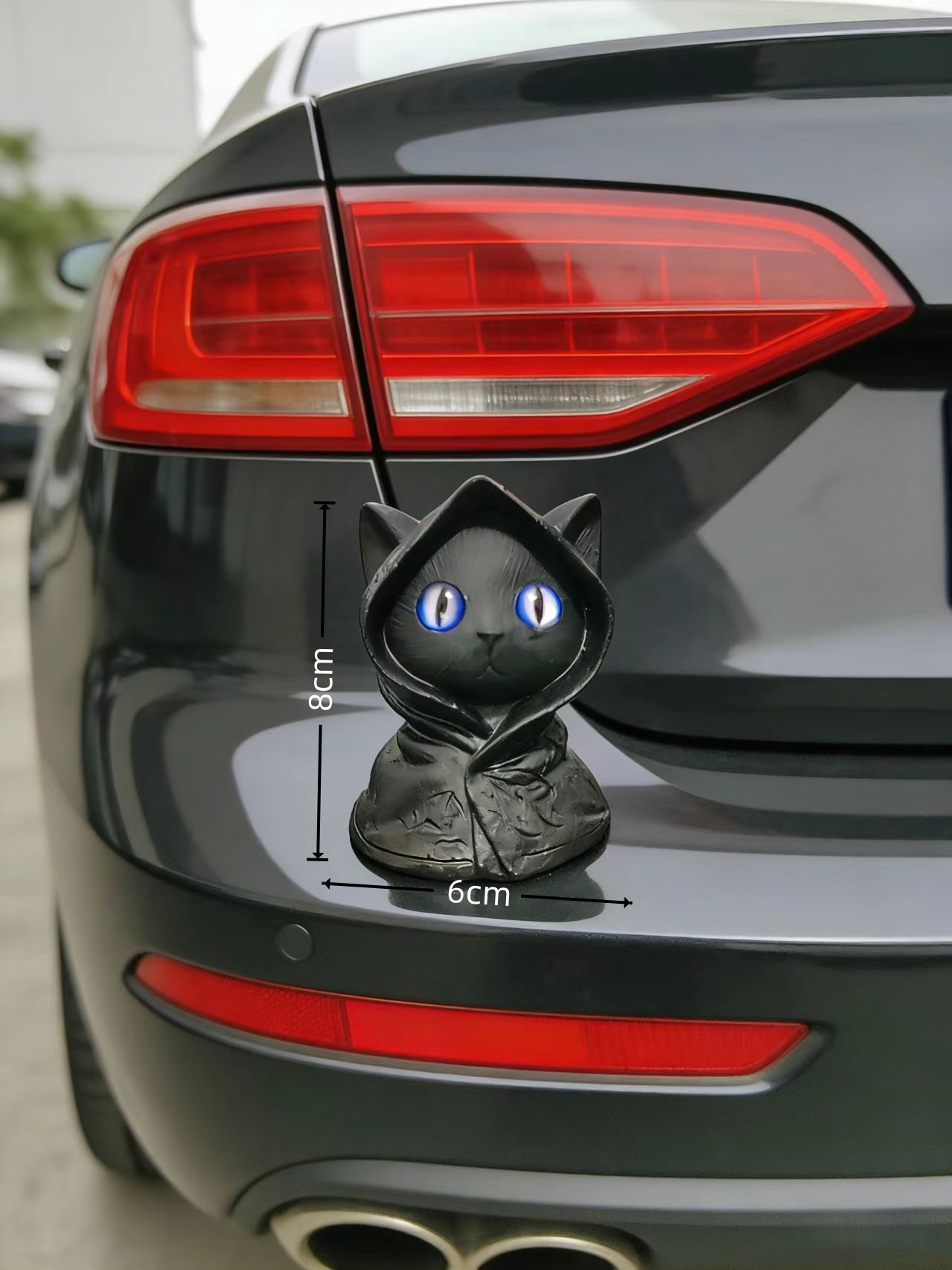 Super Cute Cat Car Ornaments, High-Quality Dark Night Black Cat Decorations for Car Dashboard and Rear
