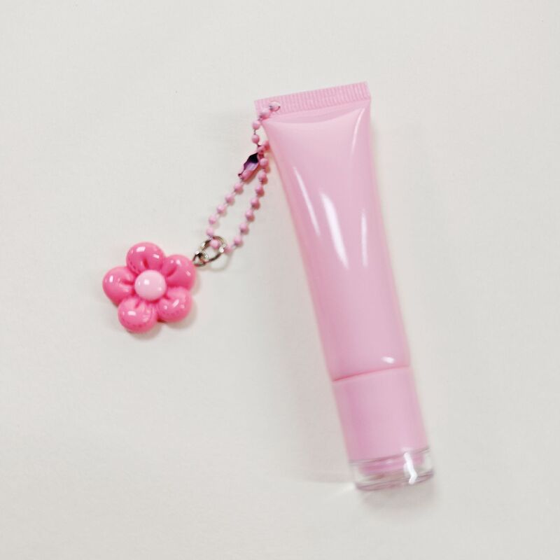 リップグロス用チューブ 8ml/15ml ピンク色 在庫あり 穴あき チェーン付き ペンダント付き 化粧品容器 アイクリームサンプル|undefined