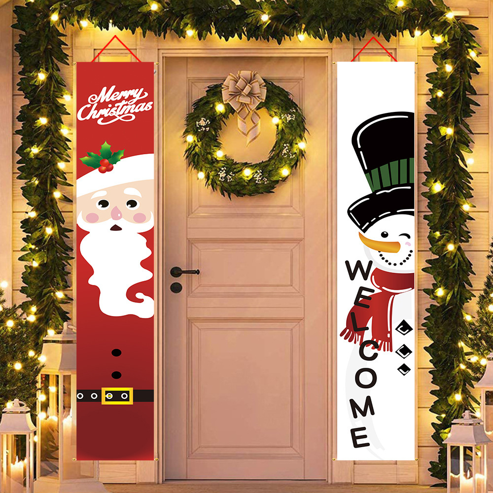 Christmas New Non-woven Christmas Couplet Christmas Banner Party Decoration Door Curtain Flag Holiday Decoration_voghion.com