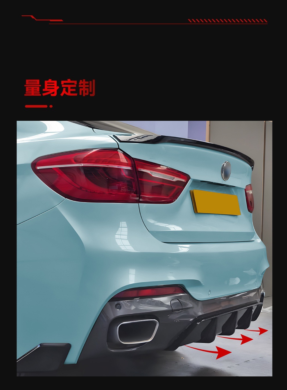 Suitable for 2015-2019 Bmw X6 F16 m Sport Mp Tail Lip Rear Lip Spoiler Cross-Border Modification