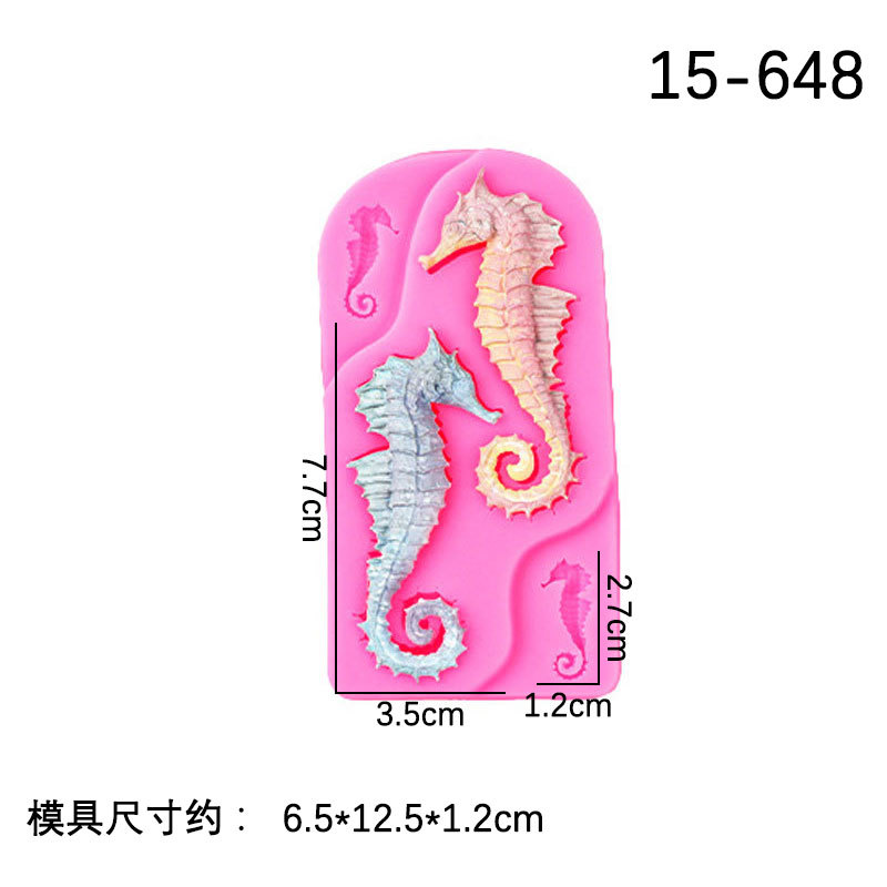 Decorativo animal marino sirena cola tamaño caballito de mar coral tortuga Concha Starfish fondant silicona molde chocolate