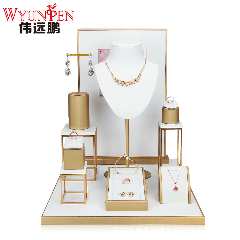 新款饰品展示道具金属耳钉戒指项链展示架橱窗陈列首饰架珠宝道具