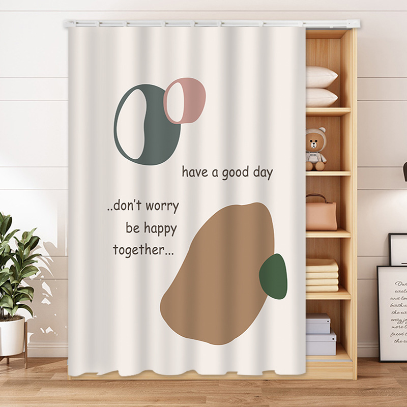 Morandi Color Wardrobe Shoe Cabinet Slide Rail Pull Curtain Cloakroom Sundries Bookcase Mirror Ugly Shading Door Curtain Morandi Color Wardrobe Shoe Cabinet Slide Rail Pull Curtain Cloakroom Sundries Bookcase Mirror Ugly Shading Door Curtain