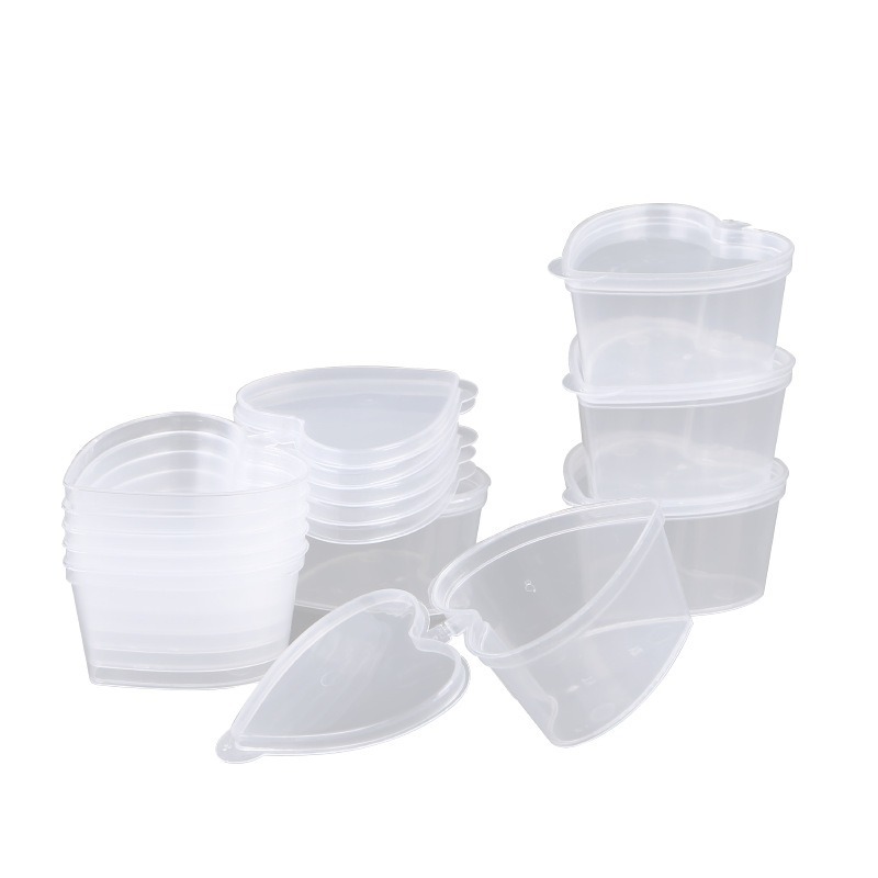 Recipientes desechables para salsa Jinwuyuan, vasos para salsa, envases redondos/en forma de corazón para llevar, 45 ml, especiales para comida para llevar. image 7