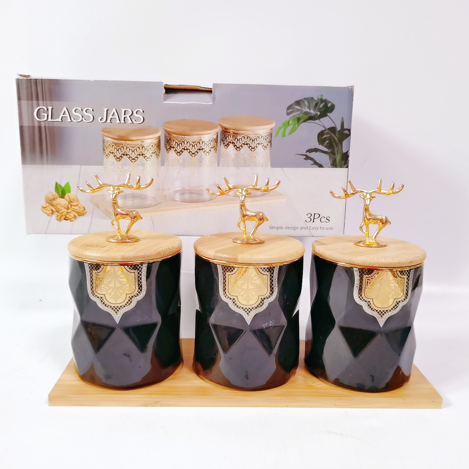 Exportación de Oriente Medio almacenamiento de cerámica Jar galvanoplastia sellado Jar granos gruesos almacenamiento Jar diamante condimento Jar traje Jar