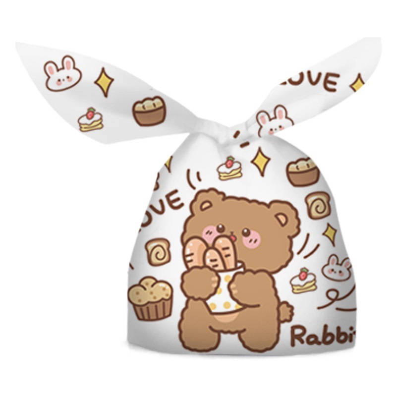 Bolsa de bocadillos de oreja de conejo de dibujos animados dulces bocadillos y otras bolsas de embalaje lindo pequeño patrón animal bolsa de regalo bolsa de Festival