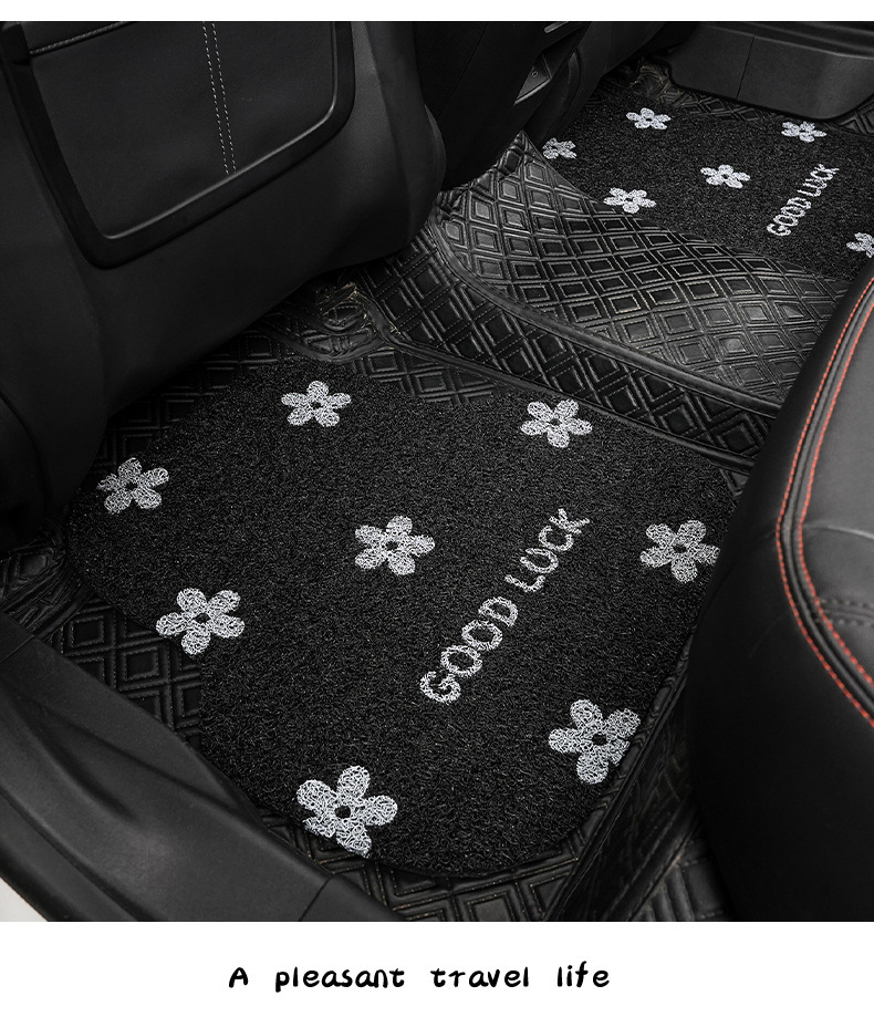 Blue Rain car floor mats, creative design, universal fit for most vehicles, anti-dirty car carpets, cute cartoon style, loop pile design, universal car mats