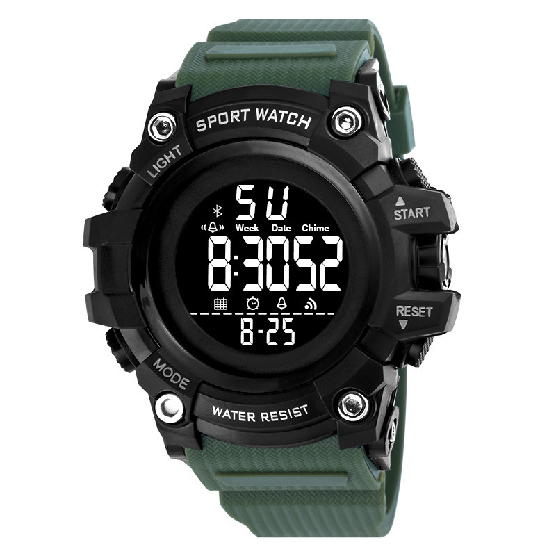 Nuevo reloj electrónico del estudiante de los hombres al aire libre deportes sincronización juventud camuflaje luminoso multifuncional militar reloj electrónico