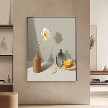 入户玄关装饰画新中式圆挂画走廊壁画葫芦喷绘客厅铝合金框画