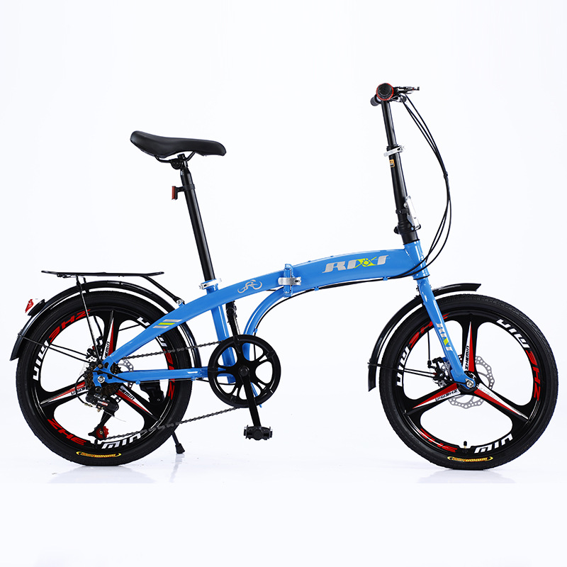 Sanhe horse 20 inch folding variable speed bicycle disc brake integrated wheel adult children Bicycle Men's and women's portable bicycle
