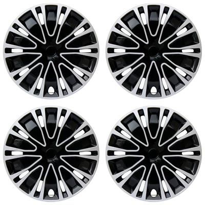 Wholesale car wheel hub cover 12 13 14 15 16-inch universal wheel cover decorative wheel hub cover tire cap wheel shell (Hub cover) - 12-inch-bk-silver-black-4-pieces