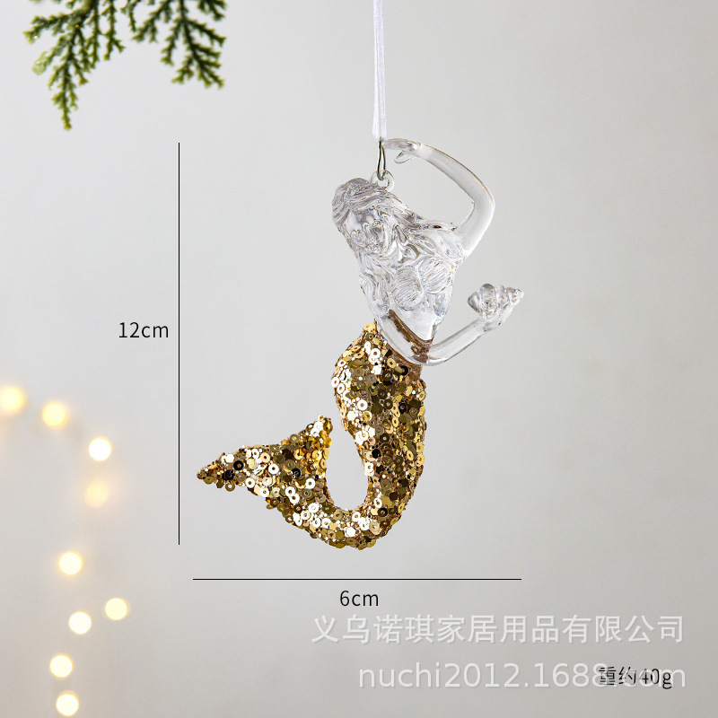 NUCHI クロスボーダー クリスマス装飾 アクリル クリスタル ペンダント スノーフレーク ガーランド クリスマスツリー 小さなペンダント|undefined