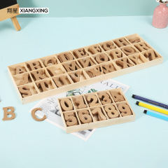 新しい DIY 木製ログレター木片セット子供の早期教育 26 英語木製英数字セットボックス