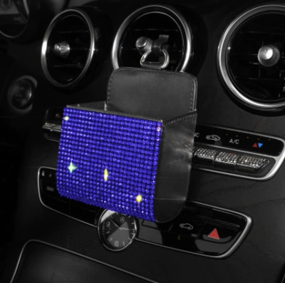 Outlet Storage Bag with Diamonds: Car storage bag/box - blue-diamond