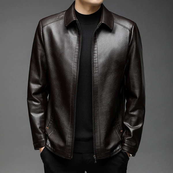 With zipper, brown, thin