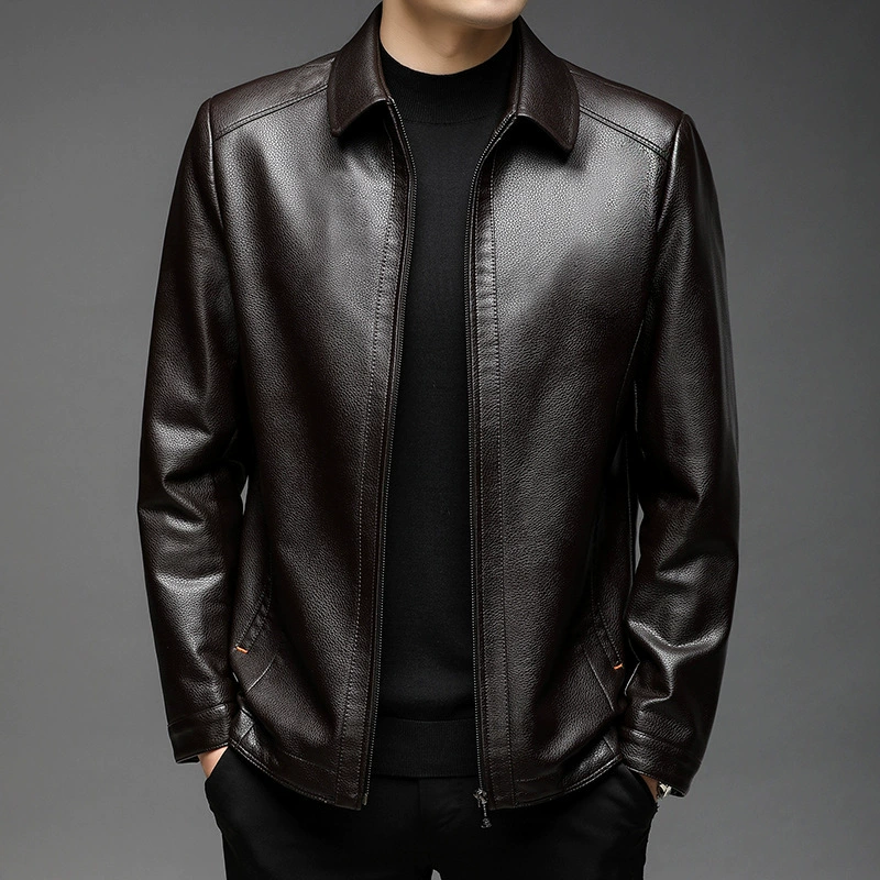 Кожаная теплая куртка, ч Cowhide