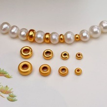 s925银镀金隔配件手串项链隔珠diy半成品文玩隔片编织绳手串隔片