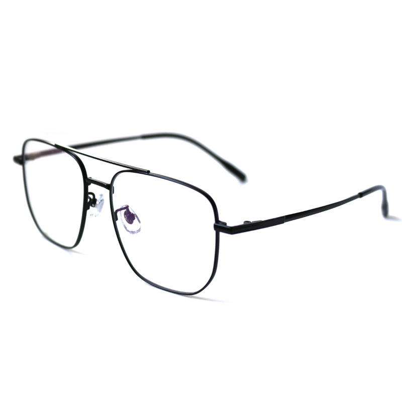 Versatile Minimalist Large Pure Titanium Gold Wire Double Bridge Glasses Men, Suitable For Prescription Blue Light Blocking, Non-Prescription_voghion.com