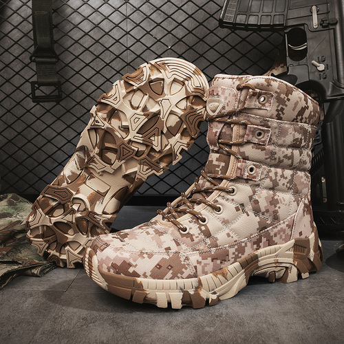 Plus-size combat boots for men, outdoor camouflage boots, high-top hiking boots, men’s tactical boots, men’s hiking and training boots.