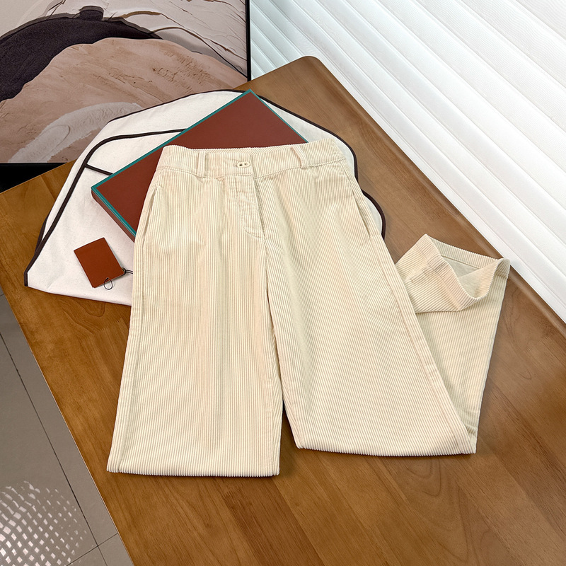 For horse lovers~100% cotton corduroy long pants for women, 26 autumn collection, old-money style casual pants, slimming and versatile wide-leg white pants For horse lovers~100% cotton corduroy long pants for women, 26 autumn collection, old-money style casual pants, slimming and versatile wide-leg white pants