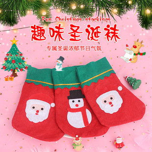 Christmas socks gift bag Small Size candy decorative gift bag Christmas Snowman deer Old Man socks pendant gift socks