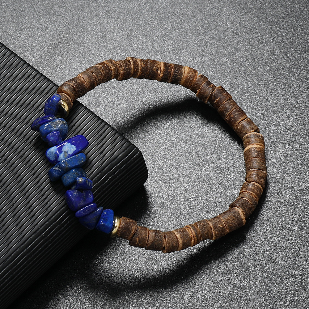 20g Weight Bracelets Classification 1 Piece Quantity Casual, Daily, Party Occasion natural stone Material Geometric, Color Block Pattern Unisex Gender Beaded Design Retro Style Retro Geometric Color Block Natural Stone Bracelets In Bulk 4