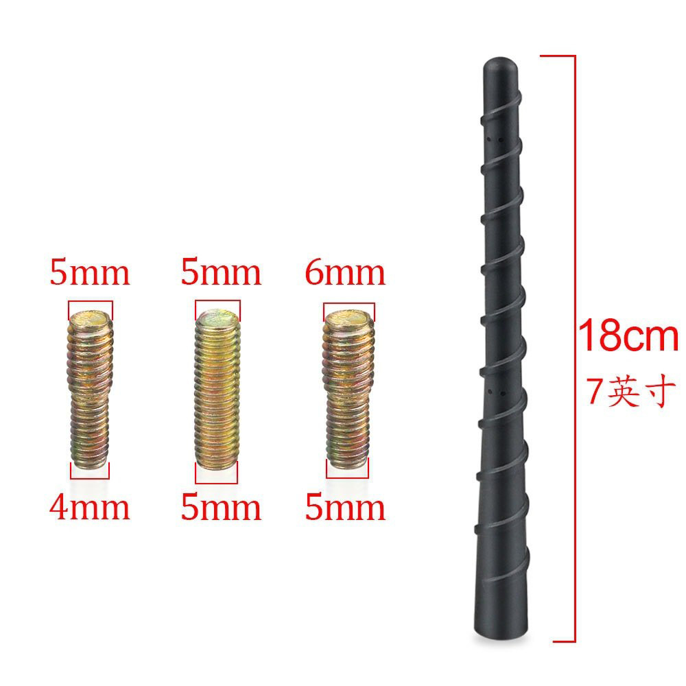 Cross-Border Car 18cm 7inch with Three-Screw Spiral Multi-Function Car Roof Radio Signal Antenna Rod