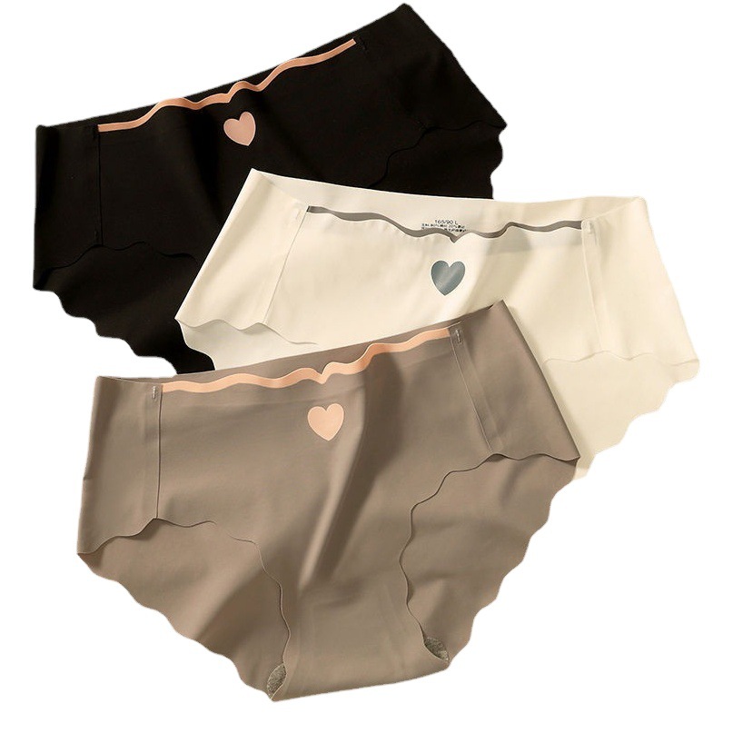 Estudiante de ropa interior de seda de hielo Chica Entrepierna de algodón puro japonés sin costuras Mediados de cintura Ropa interior transpirable Primavera y verano Calzoncillos de secado rápido
