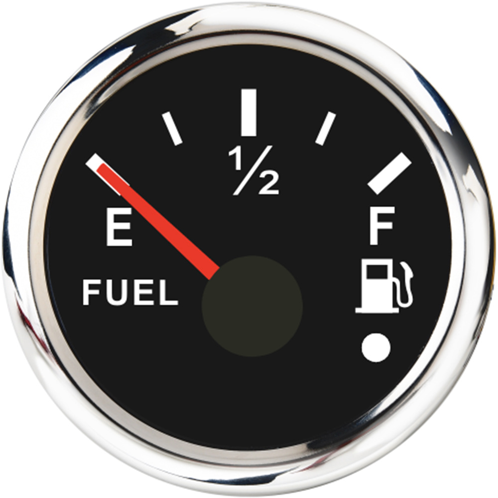 Qìchē – 52mm Car Oil automobile instrument - silver-frame-black-background