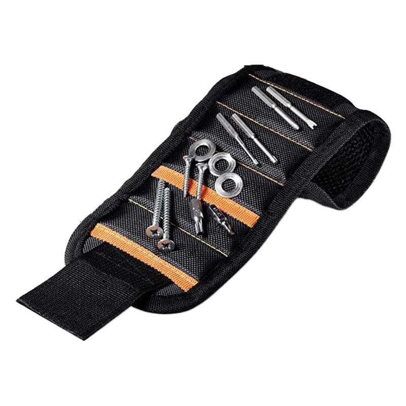 Bolsillo de cinco filas magnética correa de muñeca imán herramienta de recogida nylon Velcro correa de muñeca fábrica en stock