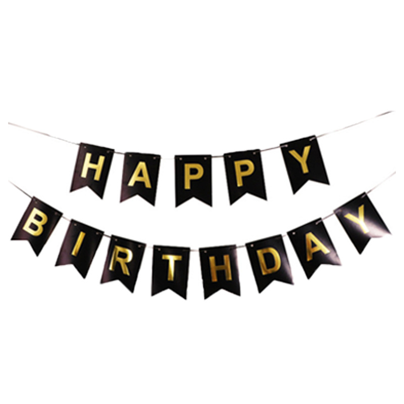 Hanging flag Event & Party Supplies Birthday Simple Style Classic Style Letter Paper Birthday Hanging Flag