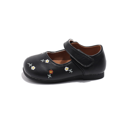 Children's small leather shoes, spring and autumn new model, national style for girls, flower princess shoes, suitable for middle-aged children, versatile single shoes, wholesale