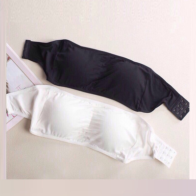 一字围无肩带裹胸防走光防滑文胸带胸垫背心式围胸女学生抹胸内衣|ru