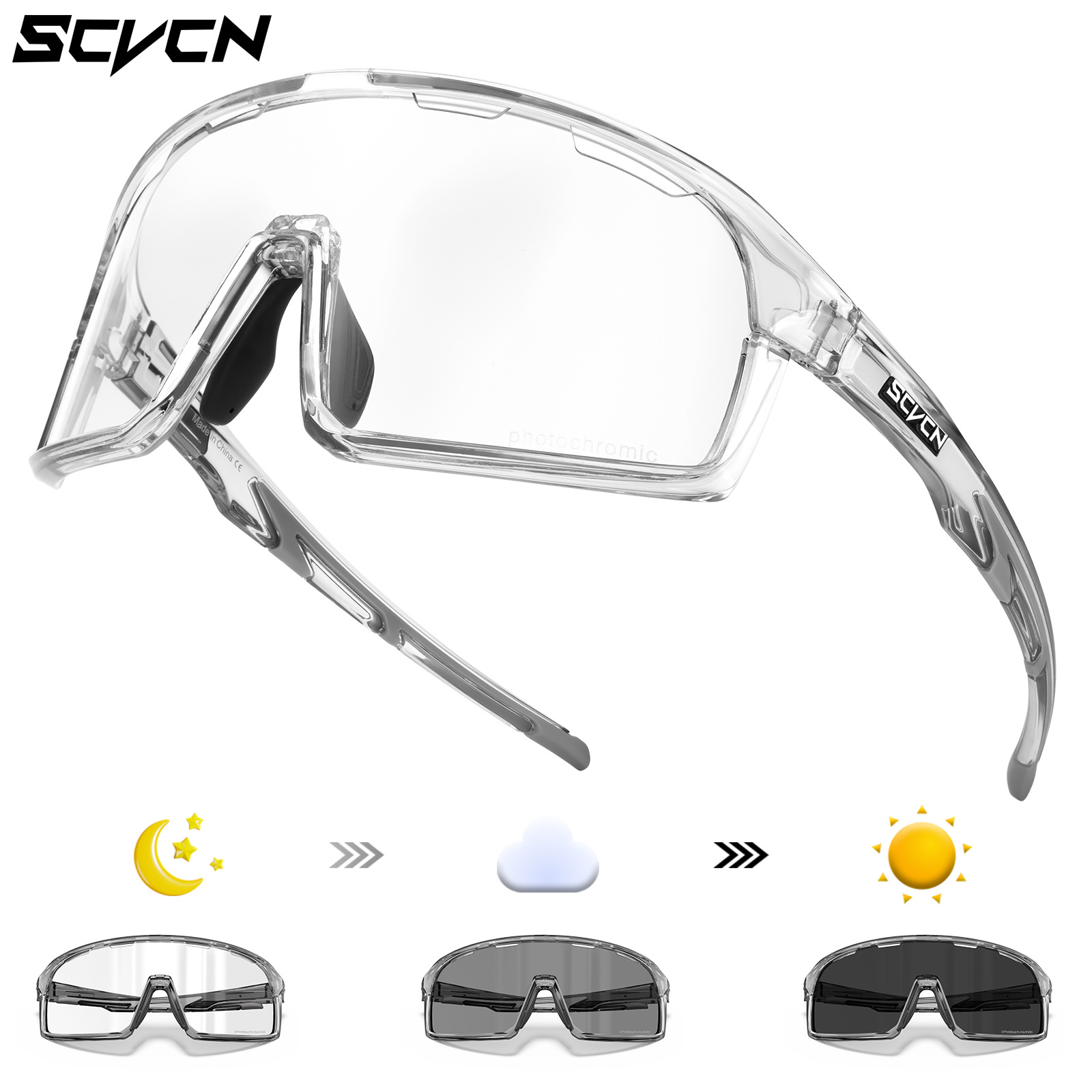 Gafas Fotocromáticas de Ciclismo TR90 Anti-viento para Bicicleta de Montaña