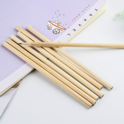厂家供应批发绘画写字原木色六角圆形HB铅笔小学生书写工具|ru
