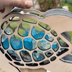 国境を越えた新しいウミガメ型宝石保存瓶木製アクリル貯金箱幼児おもちゃホットスタイル