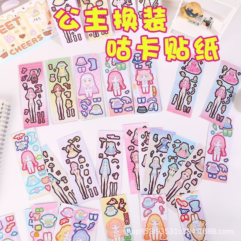 120 sheets no repeat princess dress up stickers for girls children beautiful cute cartoon scene decoration educational toys