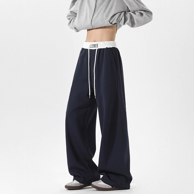 Margiela Cleanfit Scimitar Sweatpants Men's Autum Trendy American Heavy Pants Straight Wide Leg Casual Pants