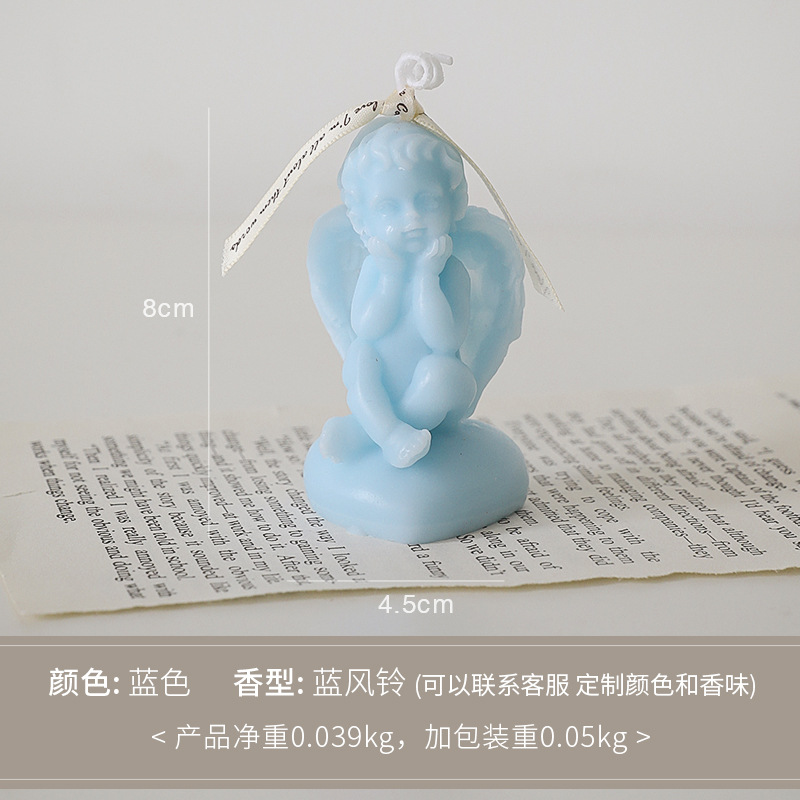 Vela de aromaterapia Little Angel Regalos de cumpleaños personalizados Adornos de mesa hechos a mano Vela de fragancia de cera de soja